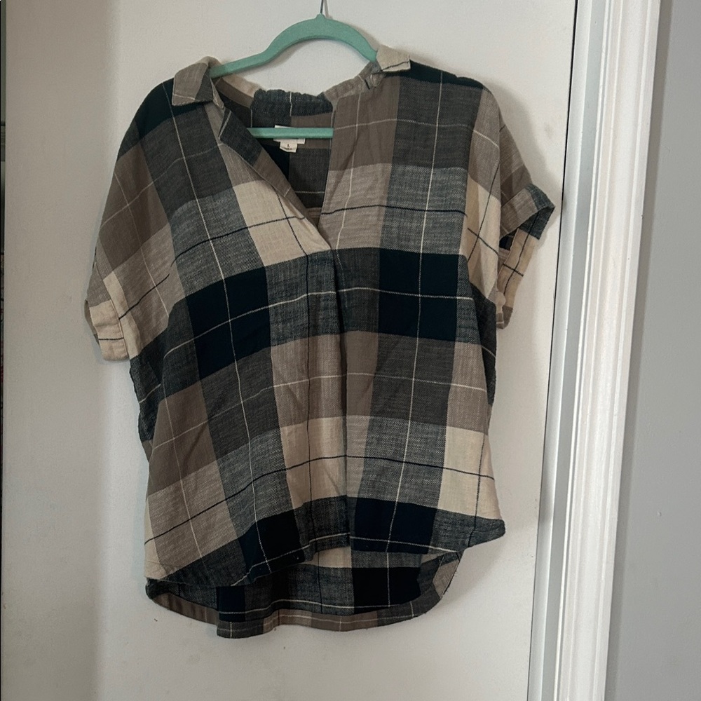 UpWest Plaid Button Down Shirt - Black and Tan